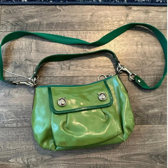 Vintage Coach Green Patent Leather Pat Groovy Shoulder Bag - Picture 1 of 11
